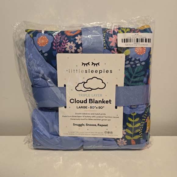 Little Sleepies Folk Floral Large Cloud Blanket (Limited Edition!) NIB NWT - Picture 1 of 3